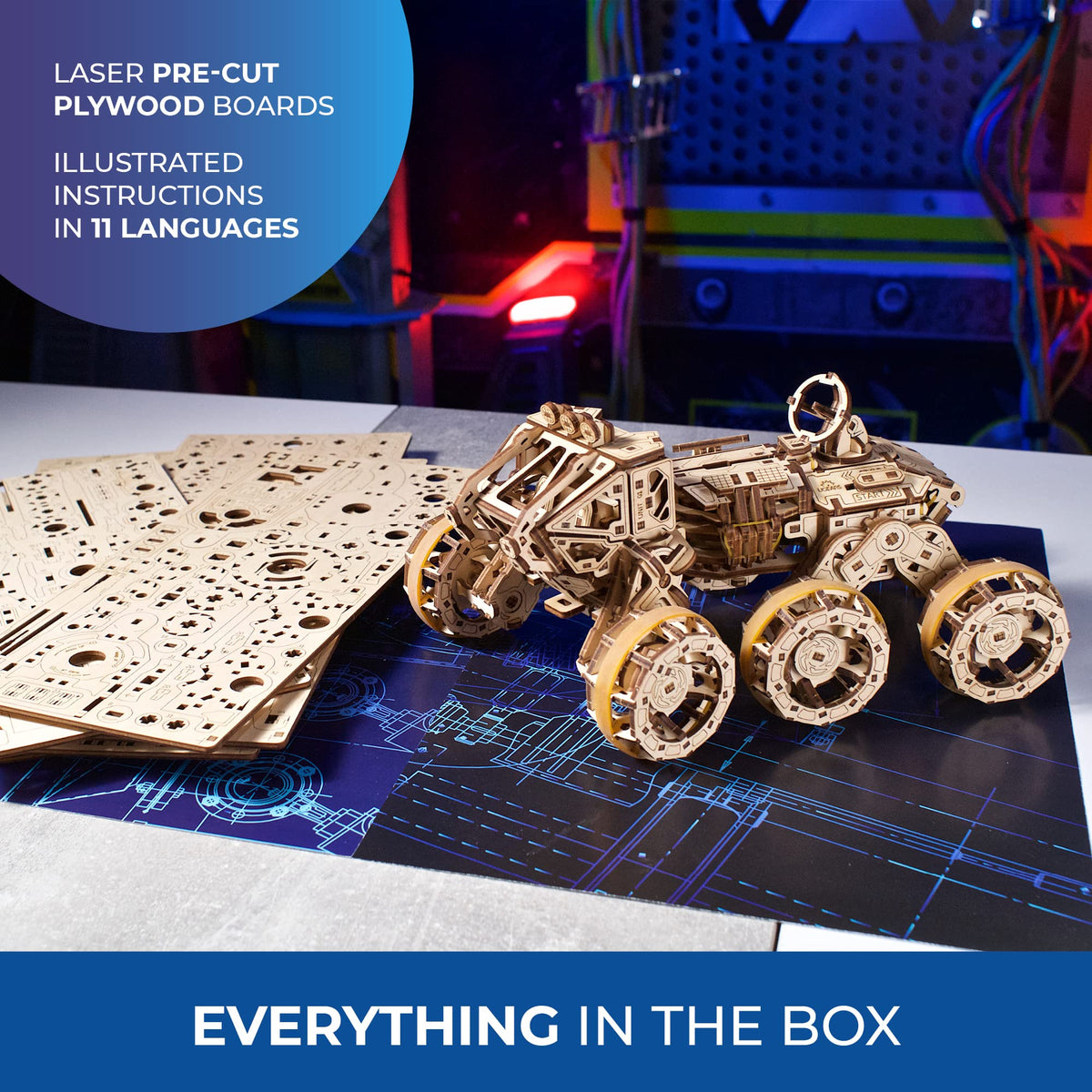 3D Wooden Puzzle Mechanical Model with Spring Drive C802