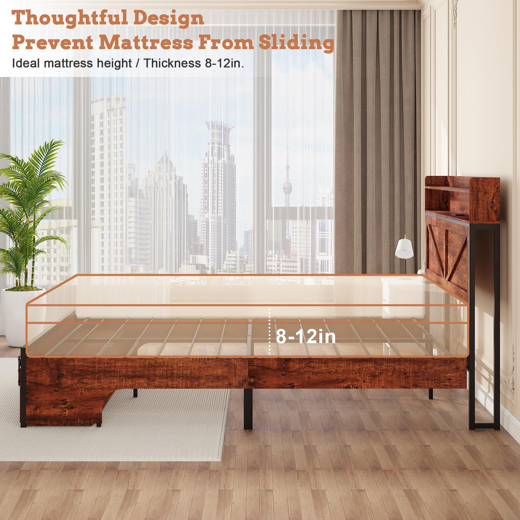 Queen Bed Frame with Storage Headboard B999