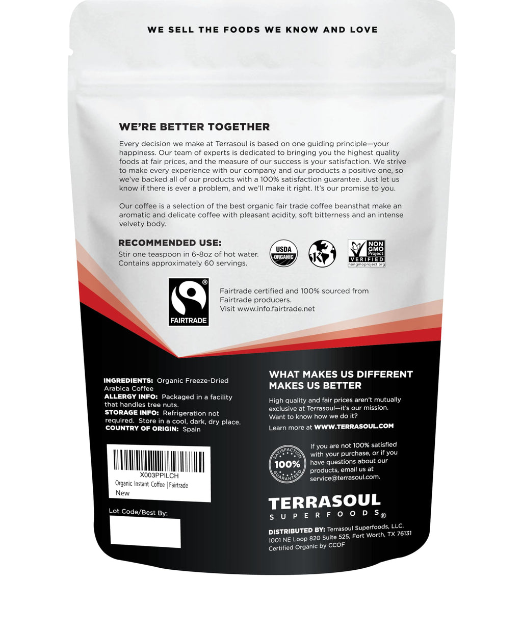 Organic Freeze-Dried Instant Coffee, 3.5 oz M68487