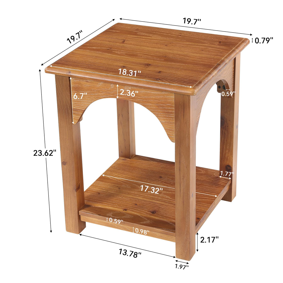 Set of 2 Solid Wood 2-Tier Side Table U707593