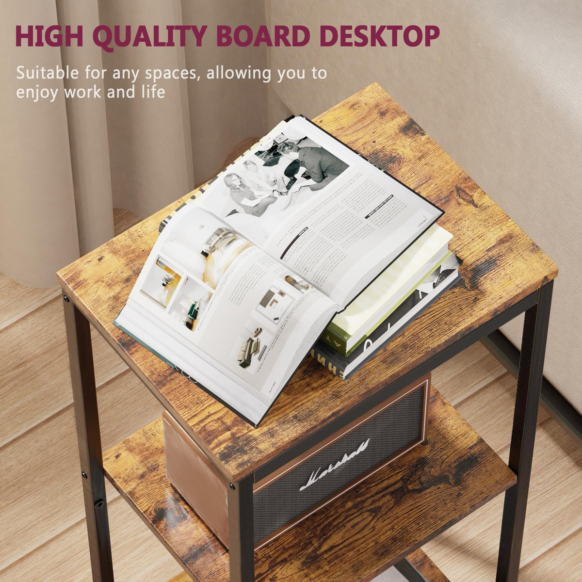 3 Tier End Table with Storage Shelves R397779