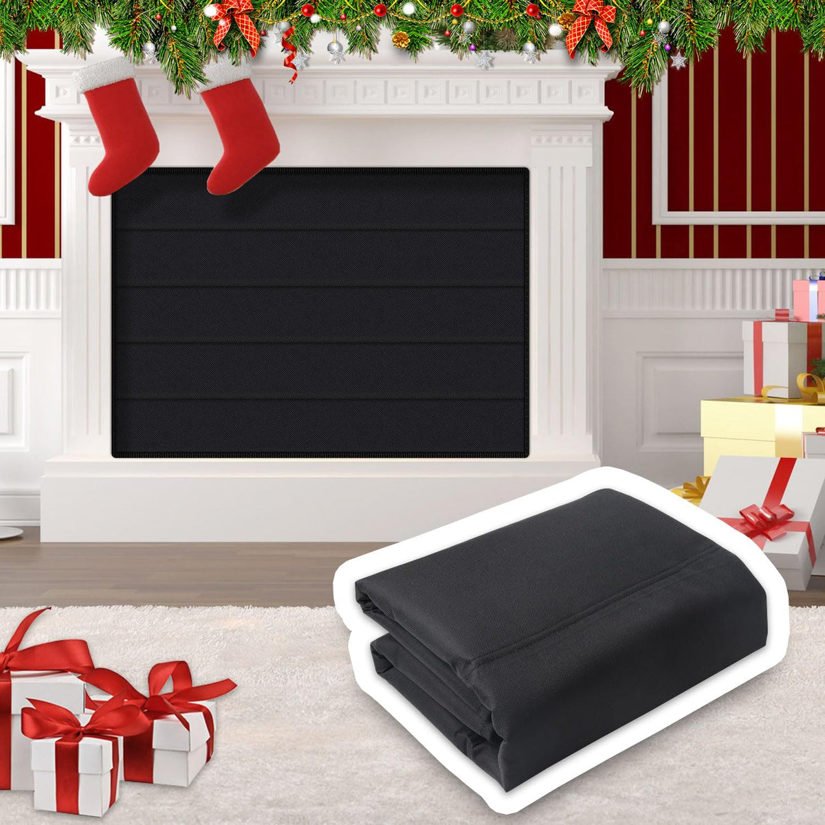 Magnetic Fireplace Cover Oxford Indoor Draft Stopper E538731