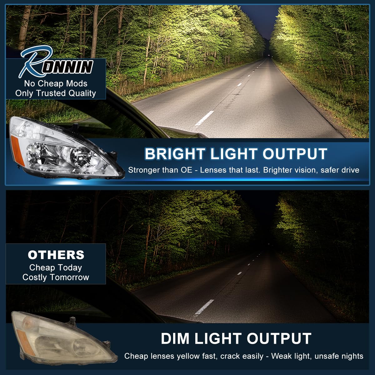 2003-2007 Honda Accord Sedan Coupe Headlights Left + Right Y519947