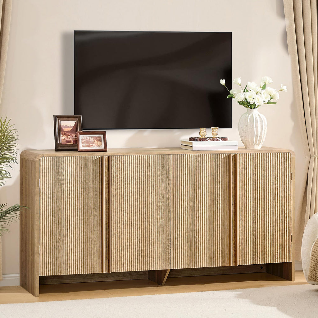 63" Modern Fluted TV Stand with Storage W632