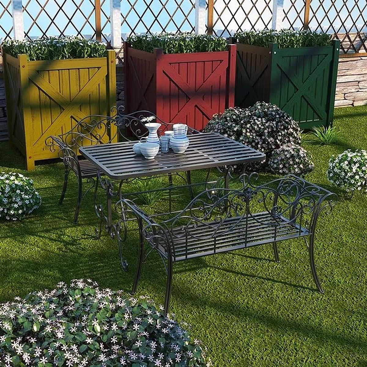 Cast Iron Outdoor Bench 400 lbs Capacity J36244