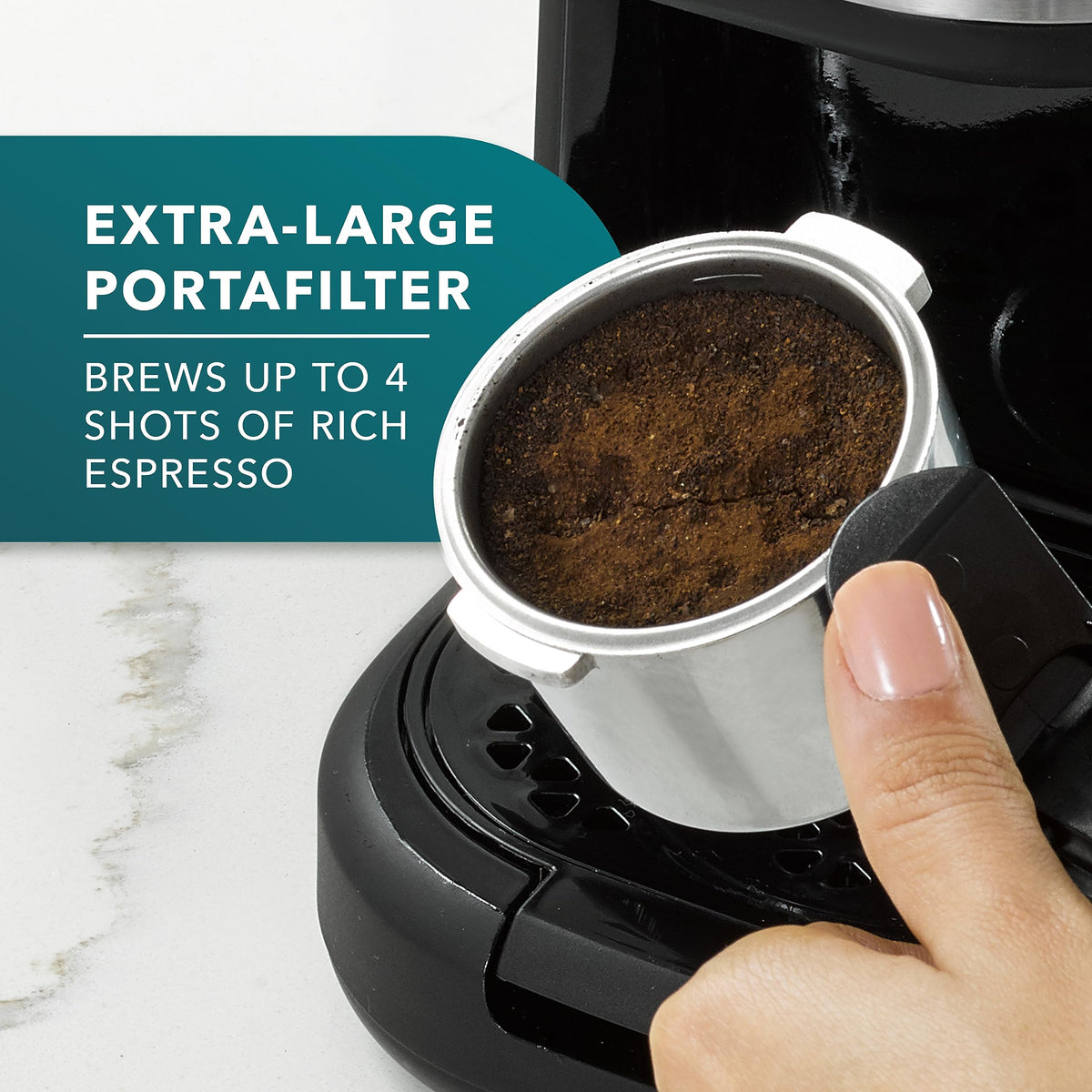 4-Shot Steam Espresso Cappuccino and Latte Maker with Stainless Steel Frothing Pitcher G4480