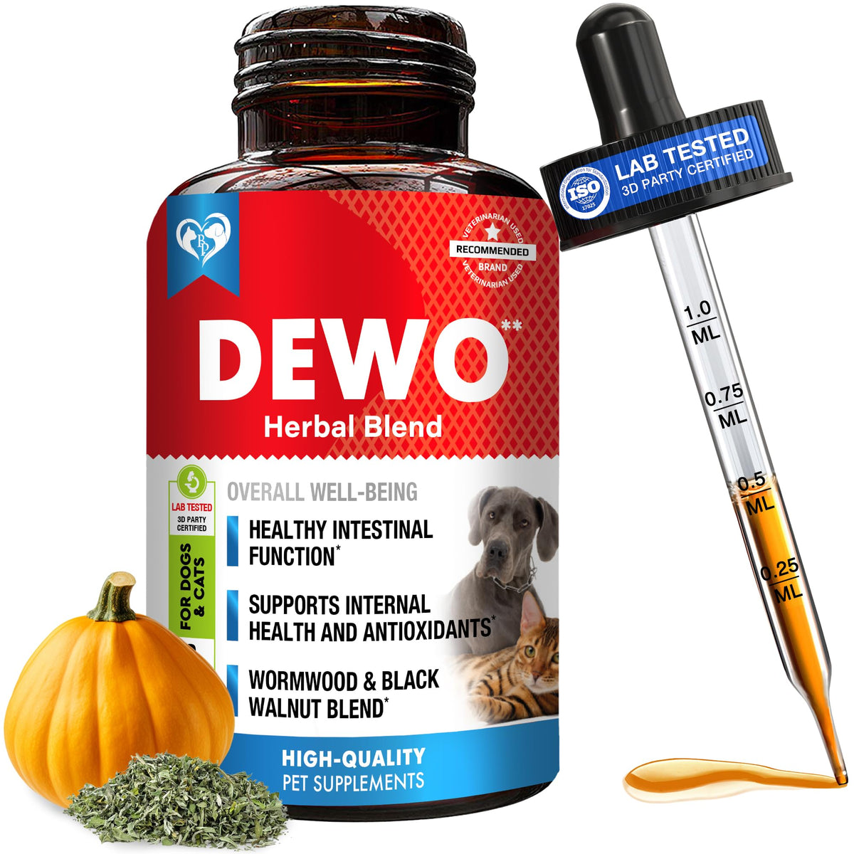 Herbal Cleanse with Wormwood, Black Walnut for Dogs, Puppies & Cats Z18821