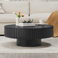 Black Round Coffee Table with Base V18256