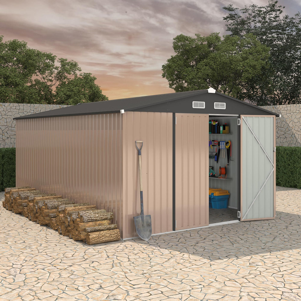 10X14 Ft Galvanized Steel Metal Storage Shed H262