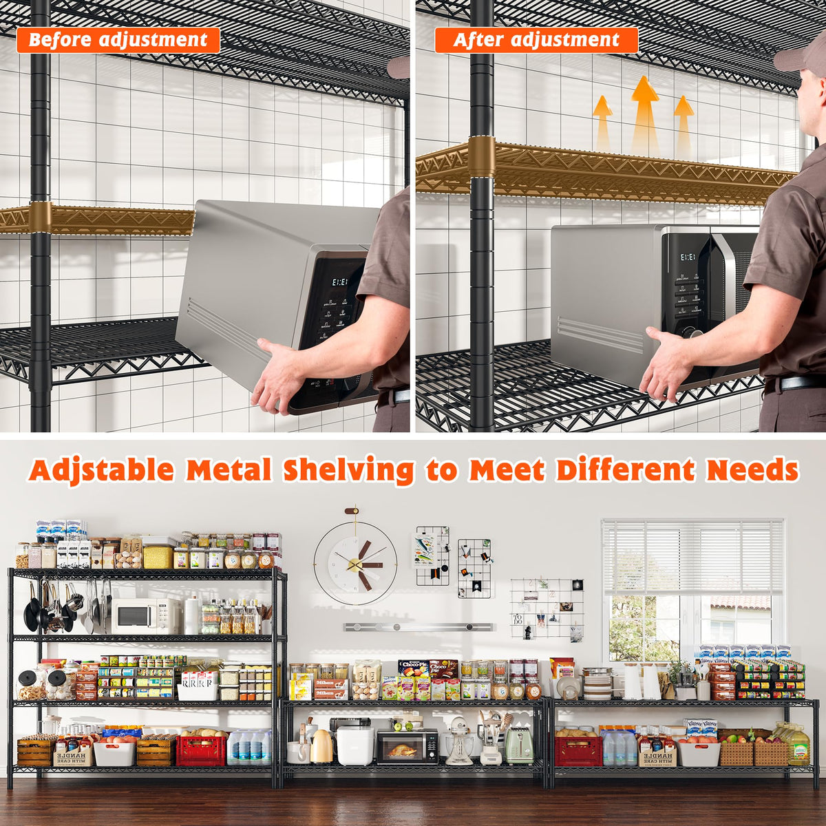 4-Tier Heavy Duty Metal Shelving Unit with Wheels C8704