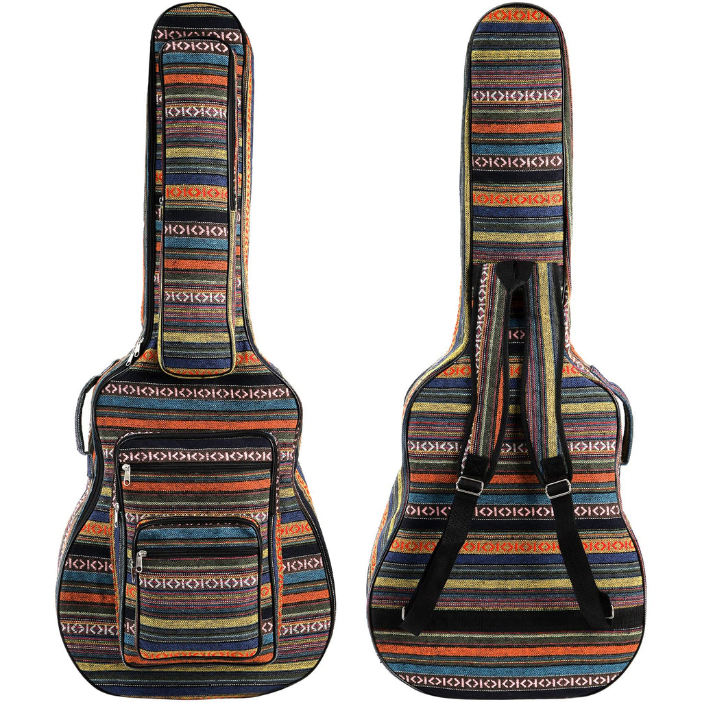 43 Inch Acoustic Guitar Gig Bag with Backpack Strap and 5 Pockets W596583