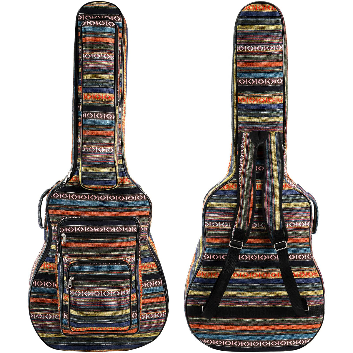 43 Inch Acoustic Guitar Gig Bag with Backpack Strap and 5 Pockets W596583