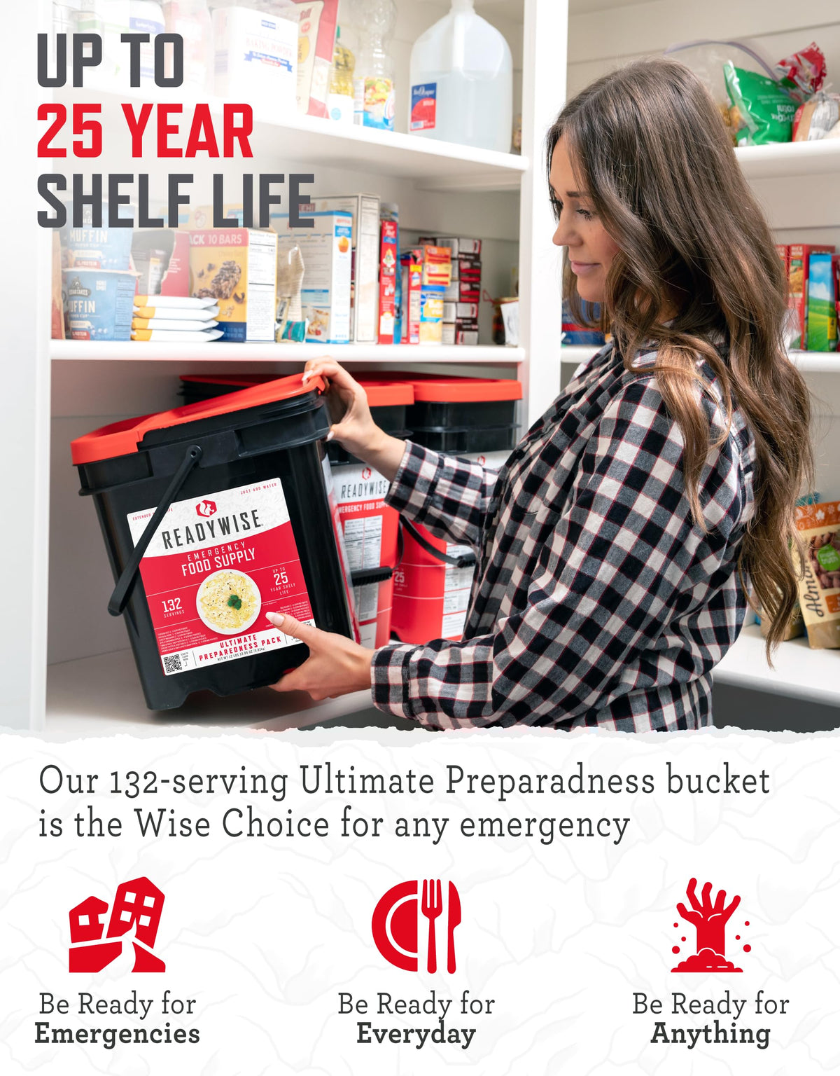 Emergency Food Supply Survival Bucket 132 Servings R529