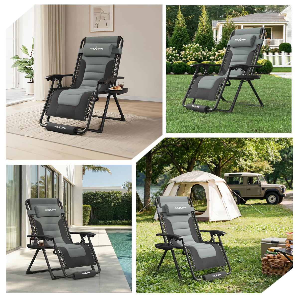 Oversized Padded Zero Gravity Reclining Patio Lounge Chair F87800