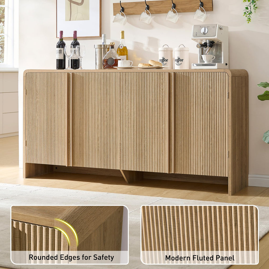 63" Modern Fluted TV Stand with Storage W632