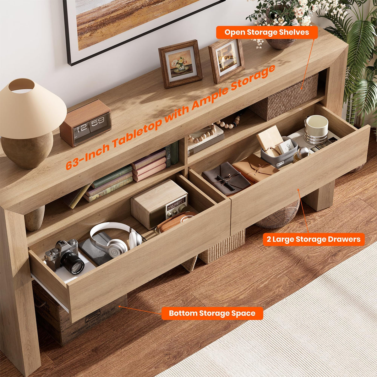 63" Console Table with 2 Drawers X51950