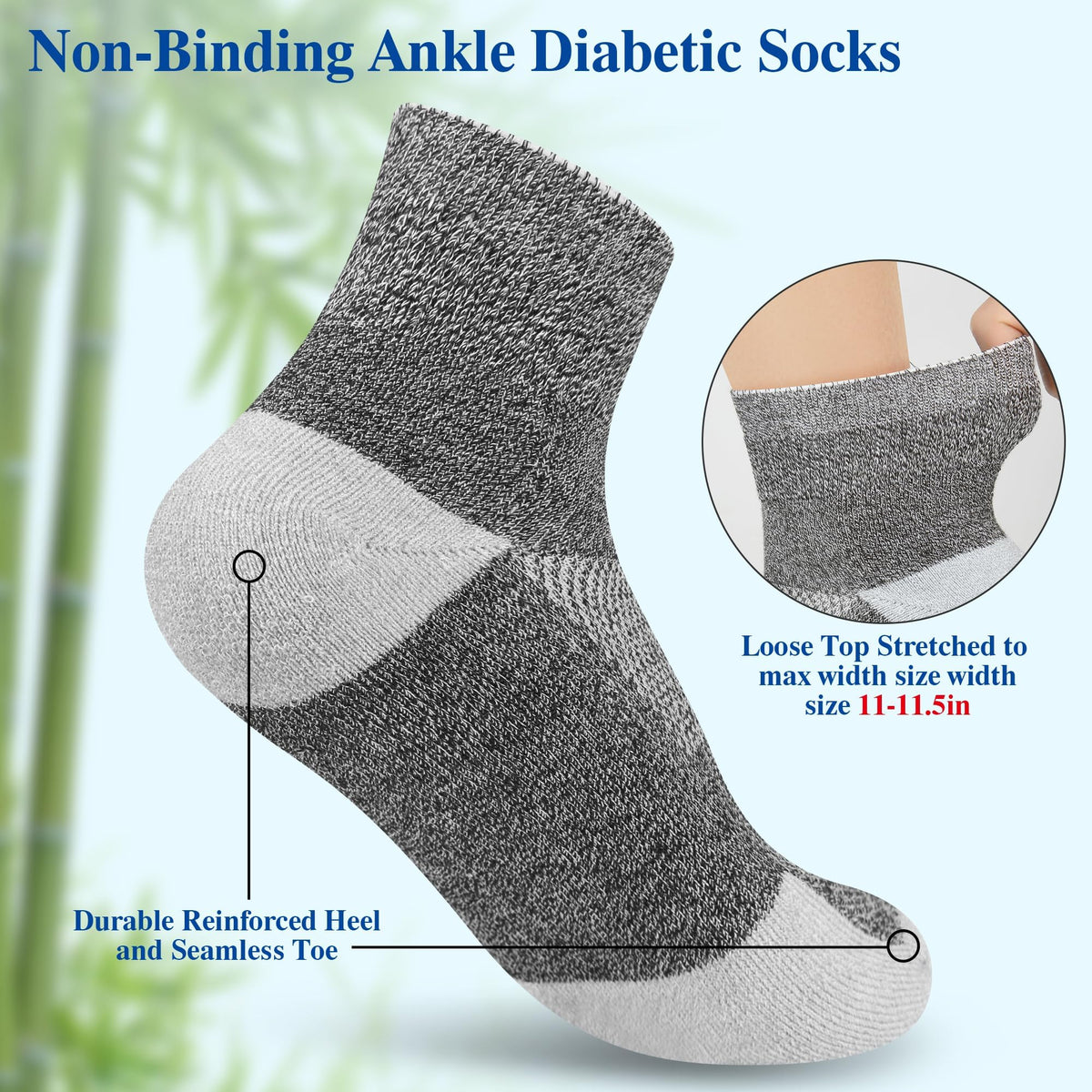 Diabetic Socks for Men, 10 Pairs Ankle & Low Cut Size 9-15 U3630